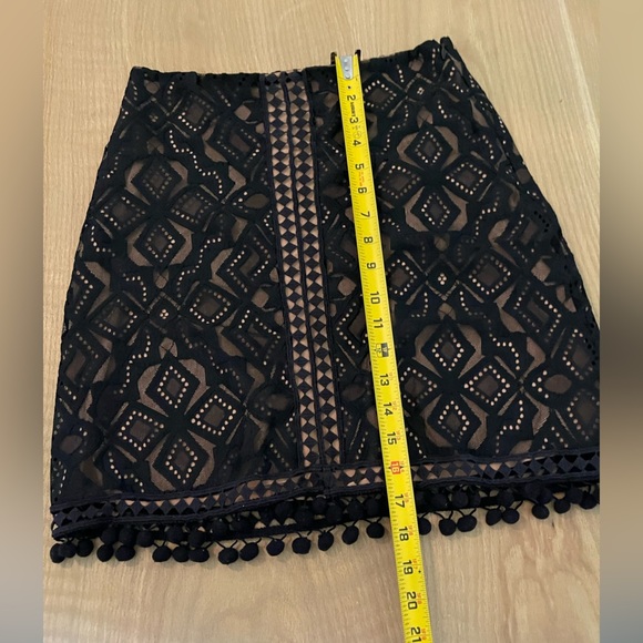For Love and Lemons|Florence Lace Pencil Mini Skirt with Pom Pom Tassel Detail• - Picture 14 of 14